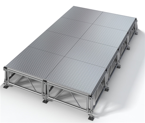 8' x 16'  ALL-TERRAIN HEIGHT ADJUSTABLE STAGE SYSTEM  (ADJUST TO 24" & 48")