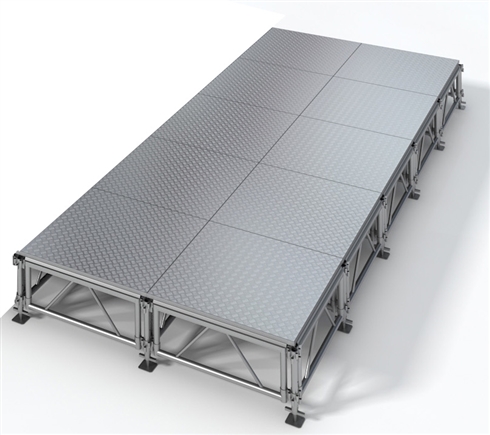 8' x 20'  ALL-TERRAIN HEIGHT ADJUSTABLE STAGE SYSTEM  (ADJUST TO 24" & 48")