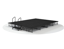 12' x 16' - 8" Economy Executive  Portable Stage Kit ( Black Carpet Finish)