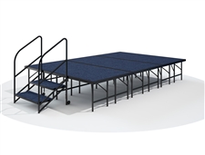 12' x 8' - 24" Economy Executive Portable Stage Kit ( Blue Carpet Finish )