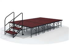 12' x 8' - 24" Economy Executive Portable Stage Kit ( Red Carpet Finish )