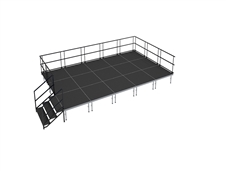 12' X 20'  Ez-lock Height Adjustable Portable Stage Kit - Industrial Finish - 16" to 24" height adjustable