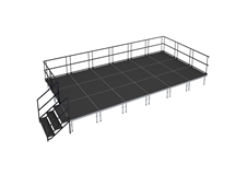 12' X 24'  Ez-lock Height Adjustable Portable Stage Kit - Industrial Finish - 16" to 24" height adjustable