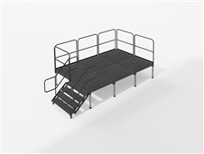 Biljax Carpet Finish Event Stage with Guardrails and Stairs 8 x 12