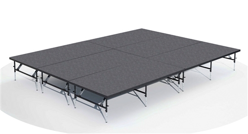 12 FEET X 16 FEET DUAL HEIGHT STAGING 101 KIT BY INTELLISTAGE (Adjusts to 16" & 24")