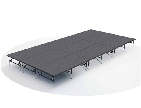 12 FEET X 24 FEET DUAL HEIGHT STAGING 101 KIT BY INTELLISTAGE (Adjusts to 16" & 24")