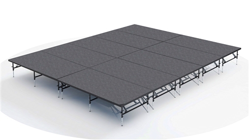 16 FEET X 20 FEET DUAL HEIGHT STAGING 101 KIT BY INTELLISTAGE (Adjusts to 16" & 24")